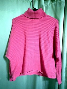 Old Navy Hot Pink Ribbed Funnel Neck Sweater